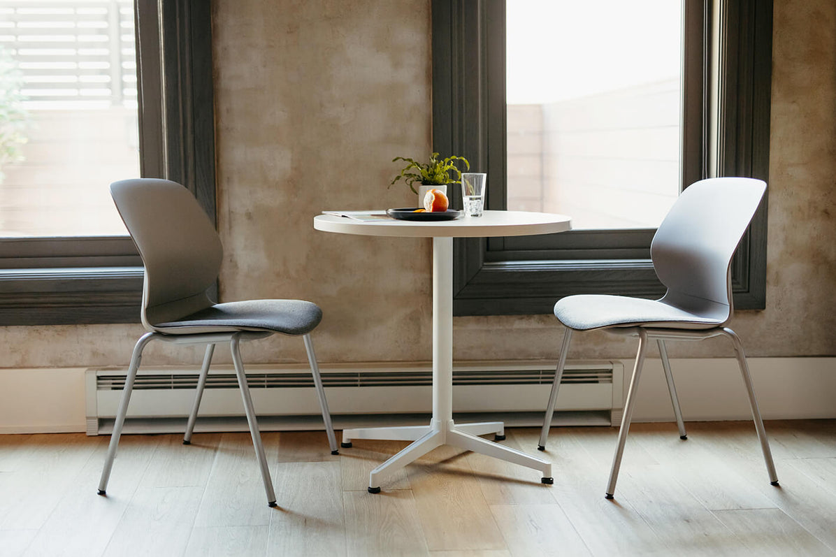 Maari Chair 4-Leg Base with Upholstered Seat in lifestyle shot